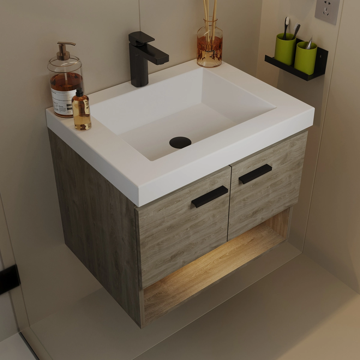 KIT LVM OSLO 63X48 BLANCO MUEBLE POLOCK ELEVADO AUSTRAL REF VBAN03-2510-000-0100 - Imagen 2