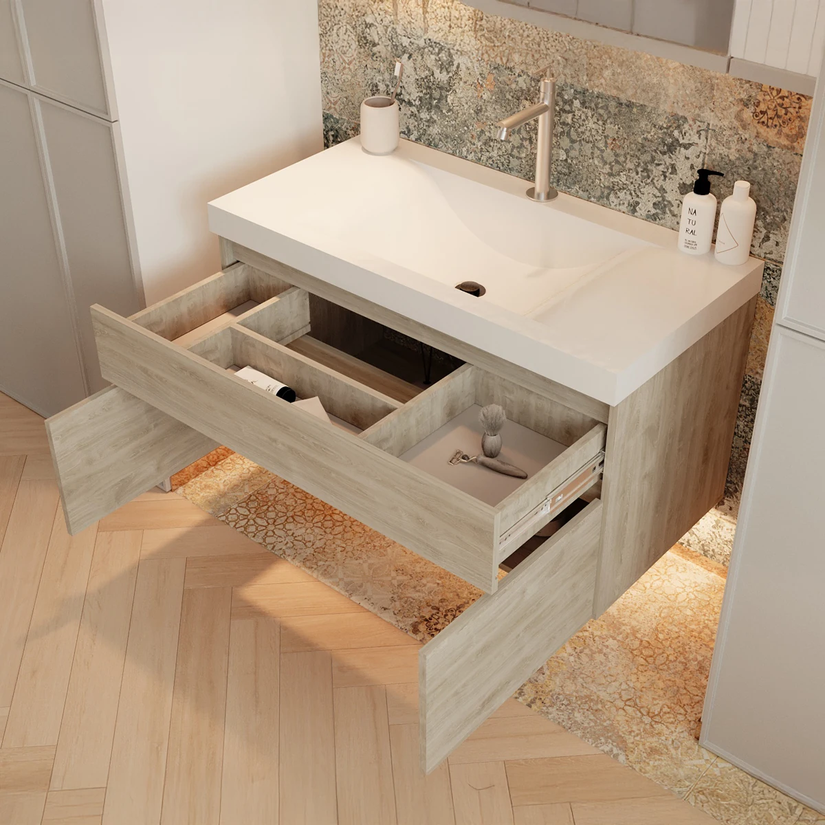 KIT LVM OSLO 124X48 BLANCO-MUEBLE MACAO SODER/MALI REF:VBAN13-0177-000-0100 - Imagen 3