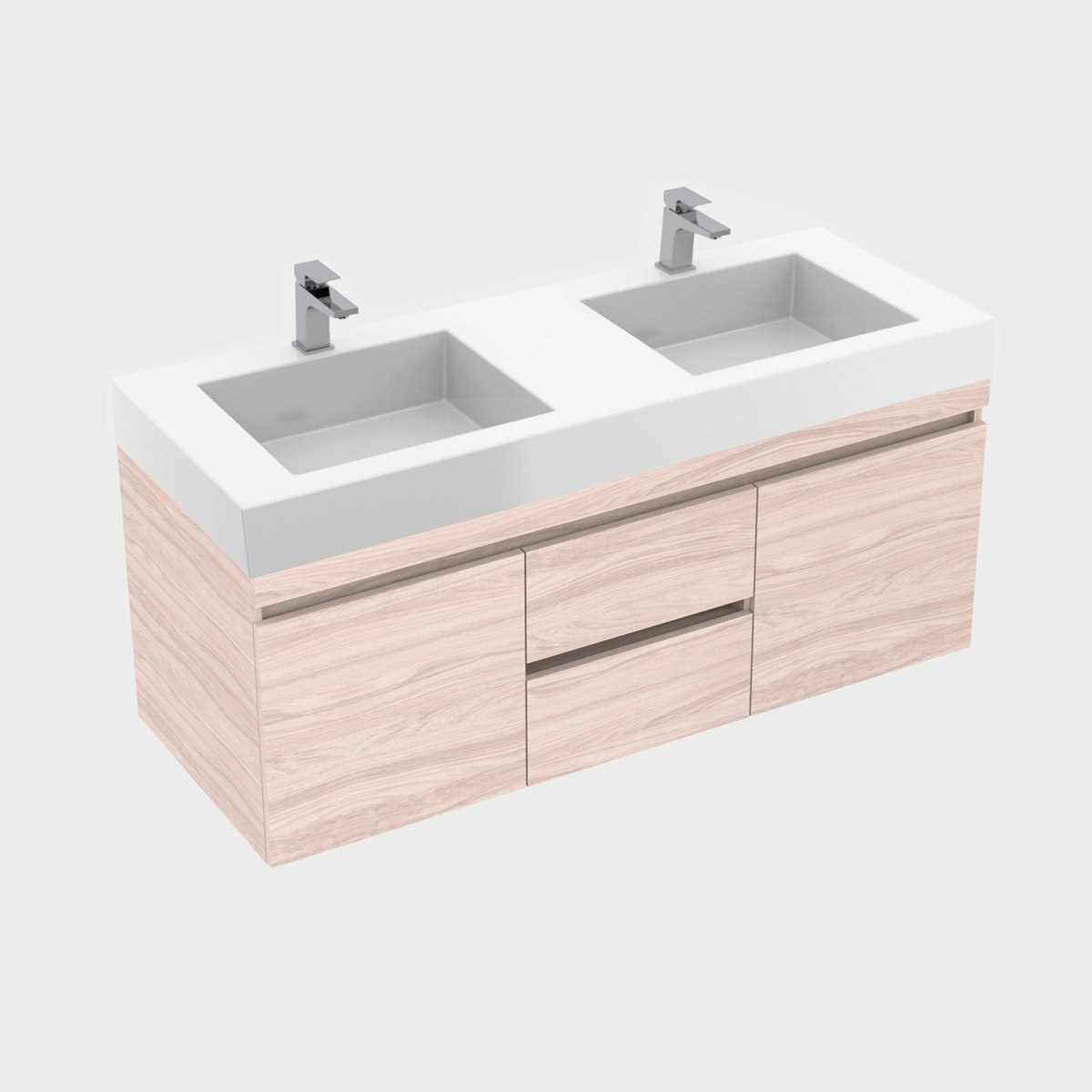 KIT LVM OSLO 124X48 BCO-MUEBLE VITELI LVM CAN2MM CIERRE LENTO OCULTO MITTE/TAMBO