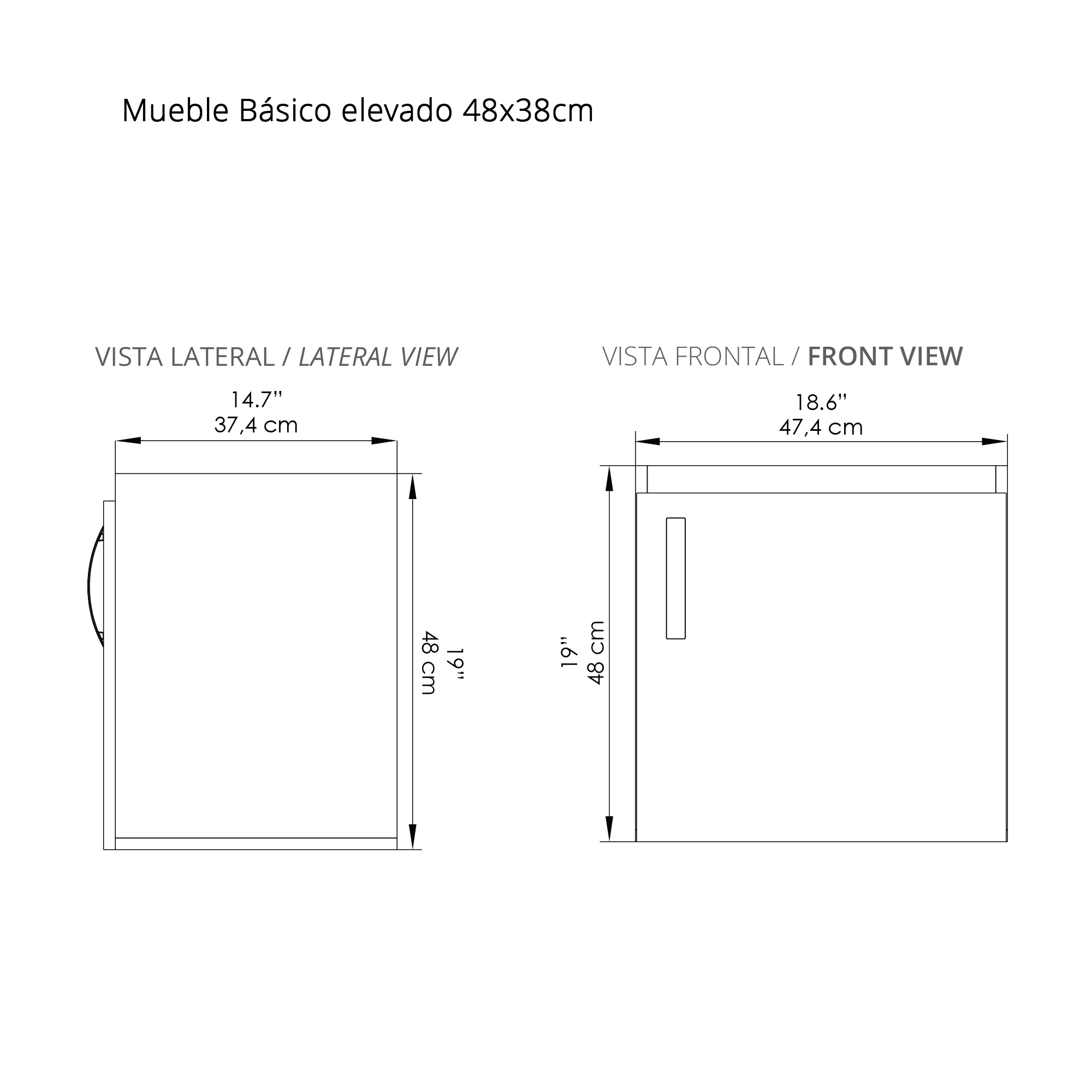 KIT LVM ECO 48X38 BLANCO-MUEBLE BASICO ELEVADO LVM 48X38 GRACIA/SIKUANI REF: VBA - Imagen 5
